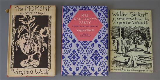 Woolf, Virginia - The Moment and other Essays, 1st edition, with price clipped dj, designed by Vanessa Bell, chipped and with tear at h